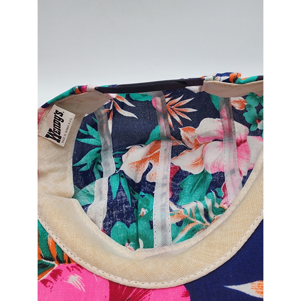 Vintage Wendys Floral Tropical Snapback Hat OSFA - Picture 5 of 5
